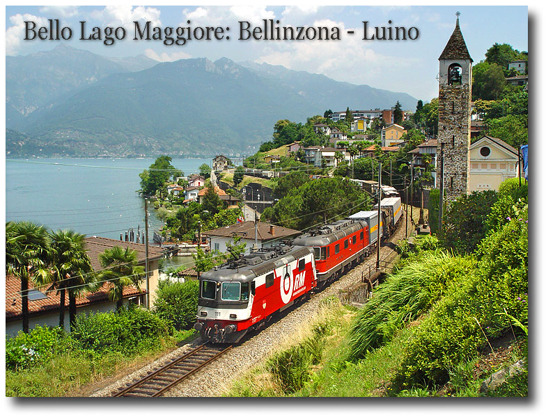 Eisenbahn entlang des Lago Maggiore: Bellinzona - Luino